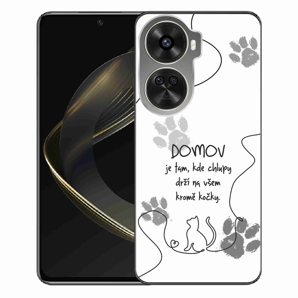 Gél borítás mmCase a Huawei Nova 12 SE-hez - macska motívum fehér háttérrel