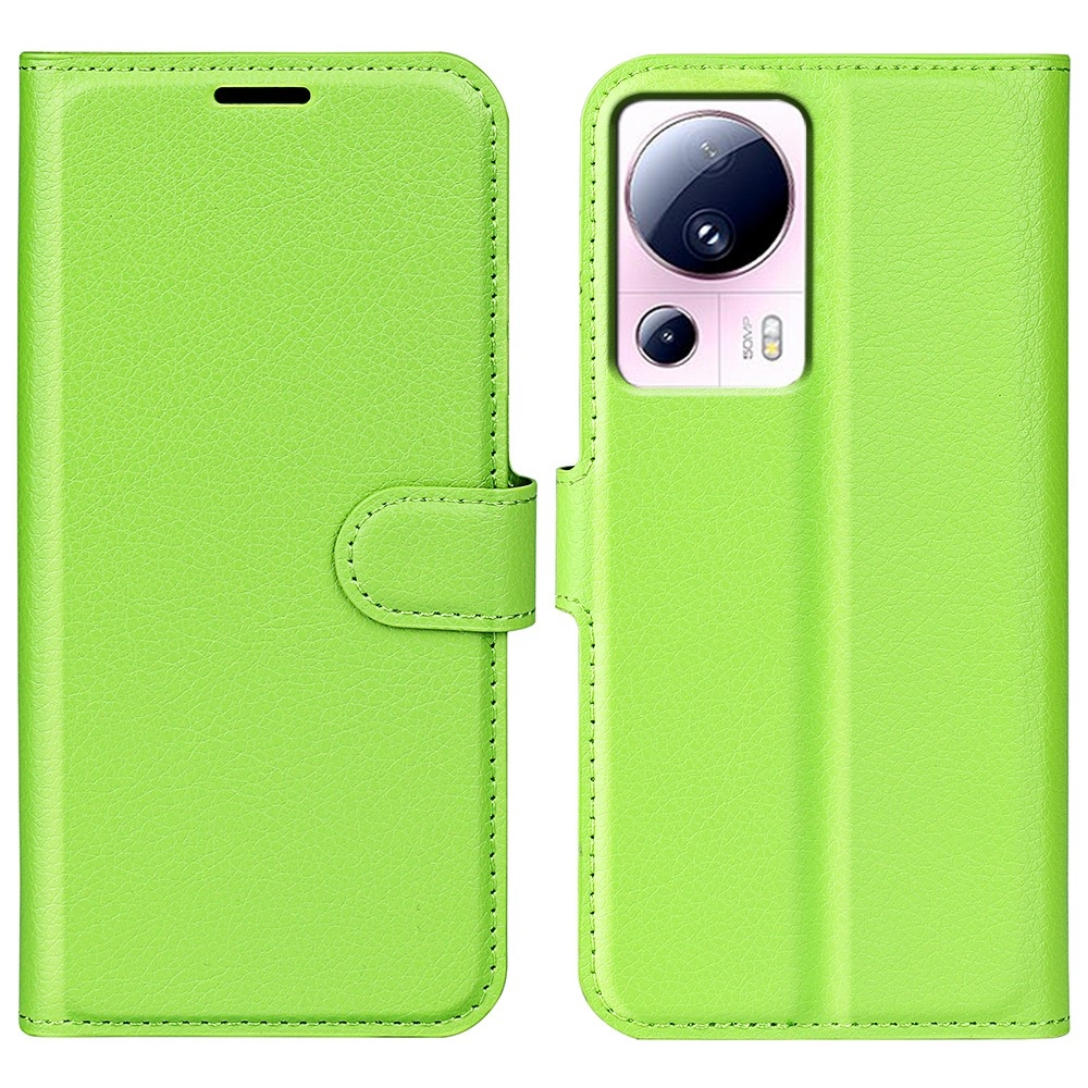 Litchi könyv tok Xiaomi 13 Lite-hoz - zöld