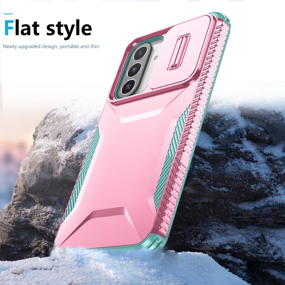 Csúszásálló, tartós borítás Samsung Galaxy A26 5G készülékhez - rózsaszín/kék-zöld