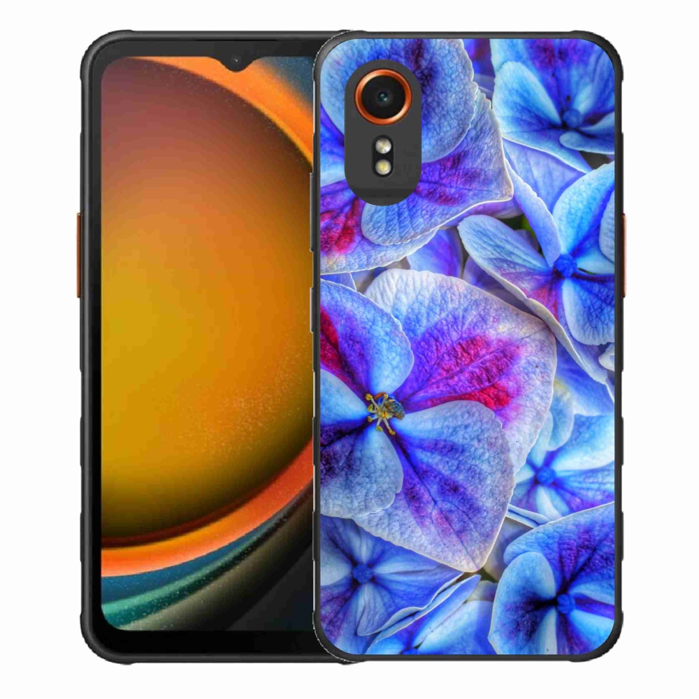 Gél védőhuzat mmCase Samsung Galaxy Xcover 7 - kék virágok 1