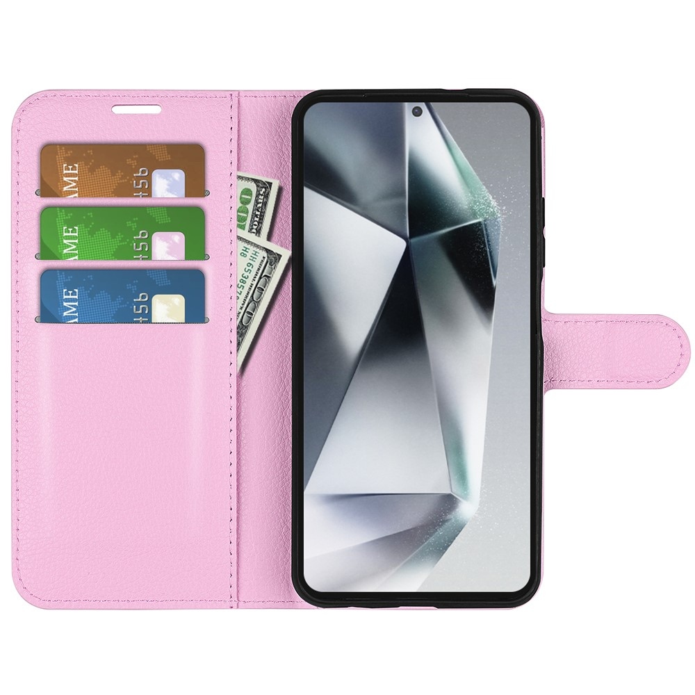 Litchi könyv tok Samsung Galaxy S25 Ultra - rózsaszínű