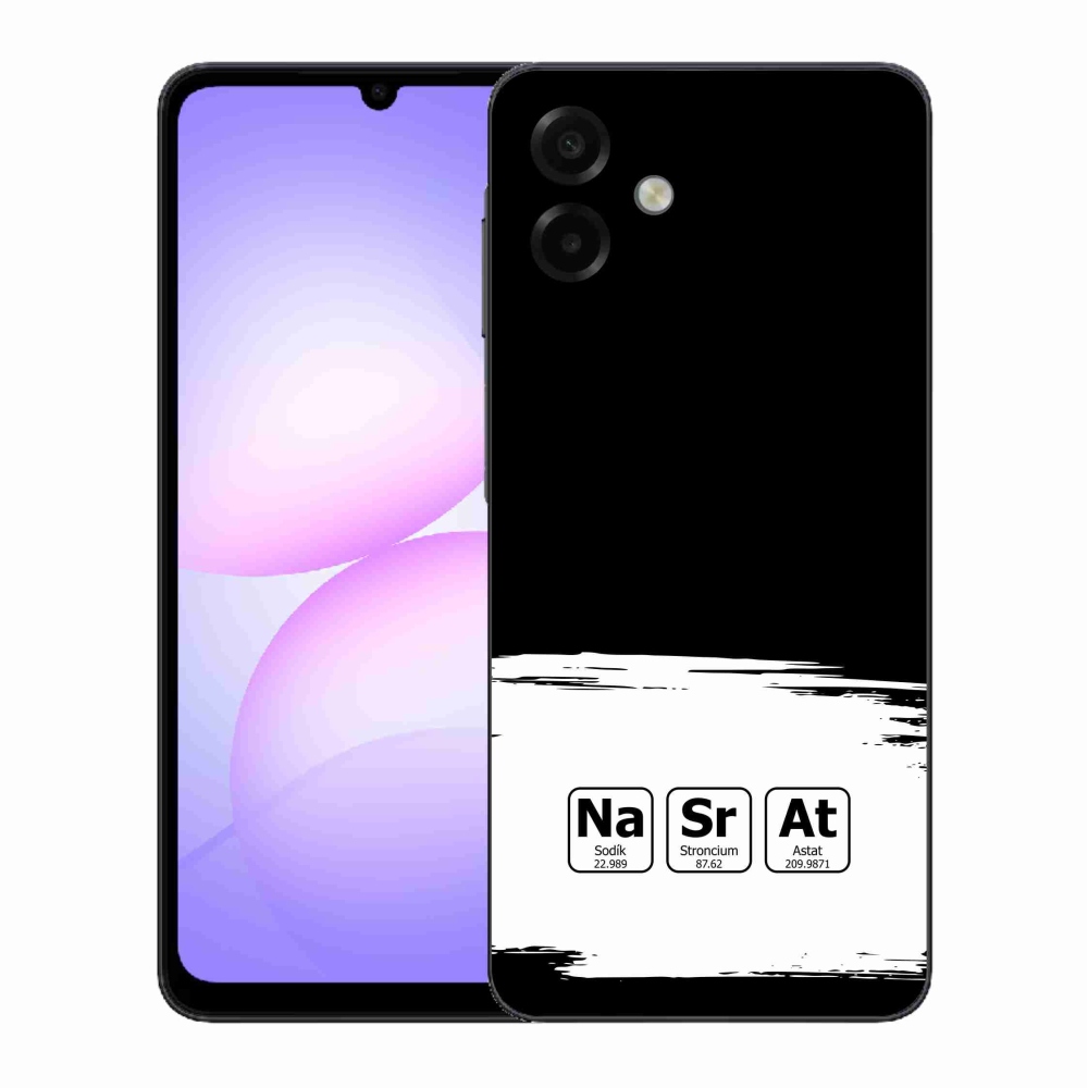 Gél borító mmCase Samsung Galaxy A07 4G - kémiai elemek fehér és fekete háttérrel