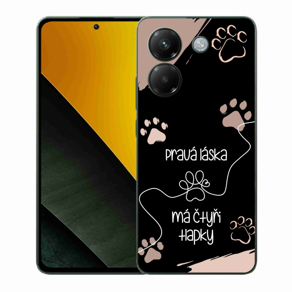 Gél borító mmCase a Xiaomi Poco M7 Pro 5G - kutya motívum 1 fekete háttérrel