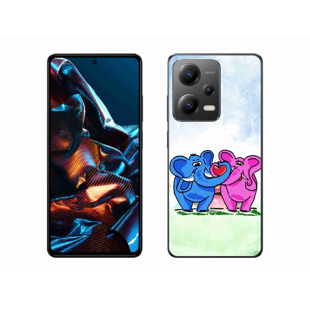 Gél borítás mmCase a Xiaomi Redmi Note 12 Pro 5G-hez - szerelmes elefántok