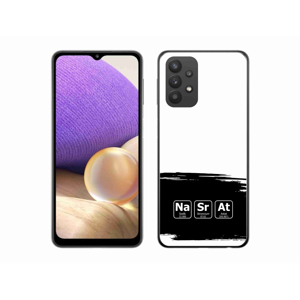 Gél borítás mmCase Samsung Galaxy A32 5G - kémiai elemek fekete és fehér háttérrel