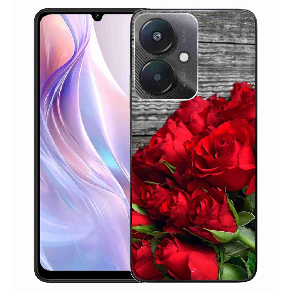 Gél borítás mmCase a Xiaomi Redmi 13C 5G-hez - piros rózsa