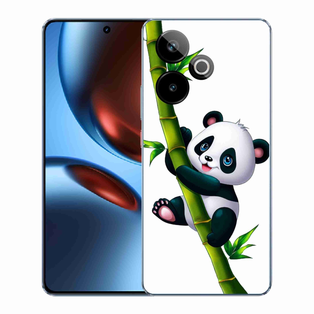 Rugalmas zselés tok mmCase képpel a Realme GT 7 5G/GT 7T 5G számára - panda a bambuszon