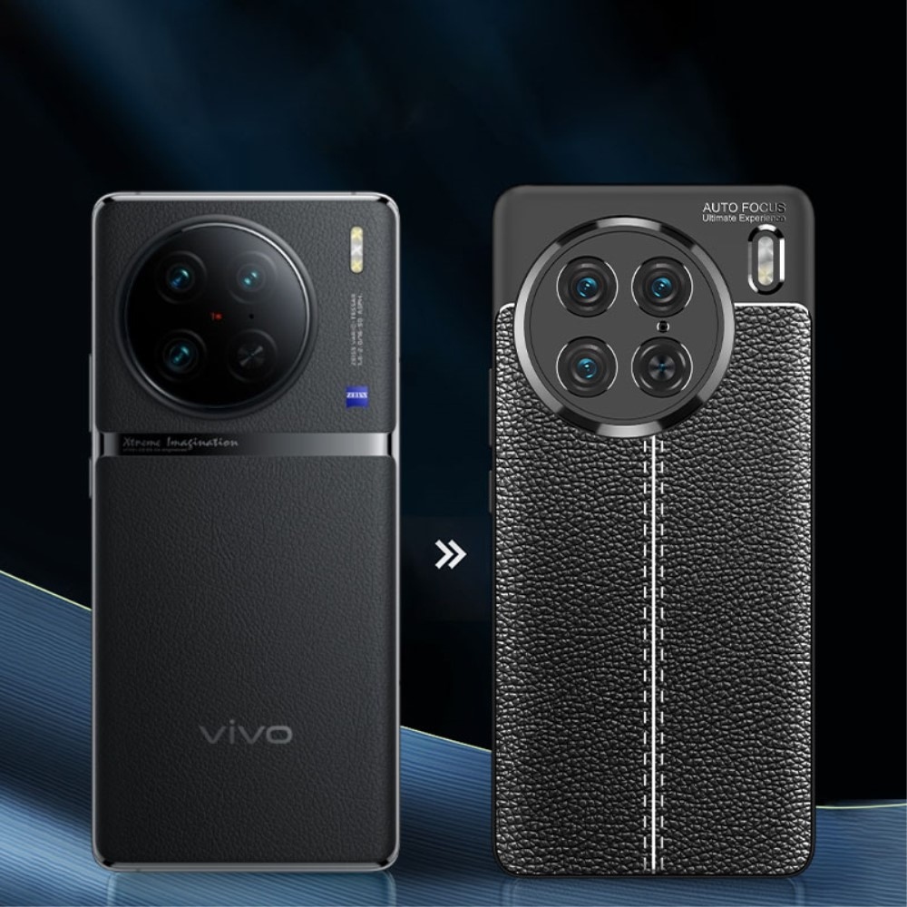 Litchi tartós zselés tok a Vivo X90 Pro készülékhez - fekete
