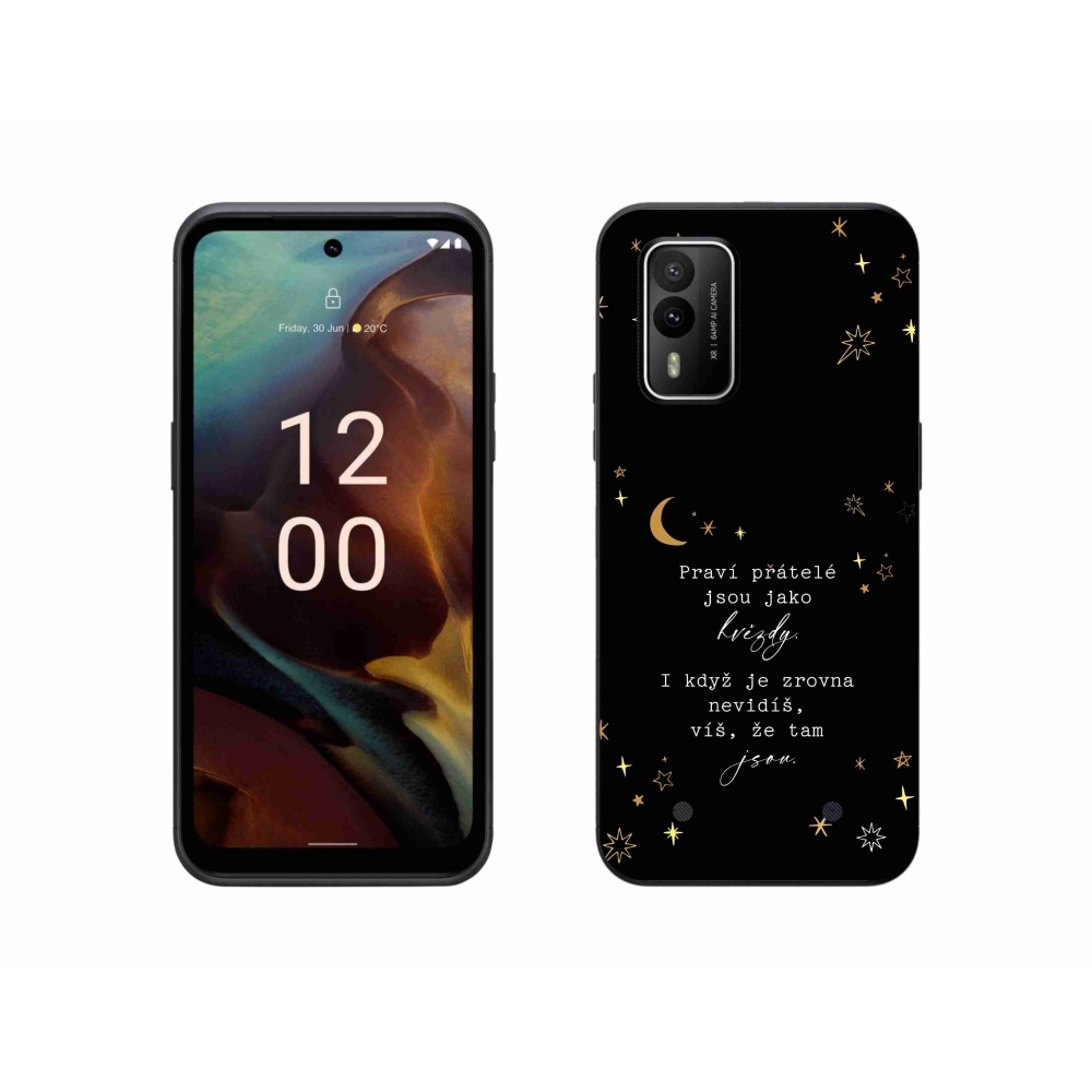 Zselés borítás mmCase a Nokia XR21 készülékhez - idézet 6 fekete háttér