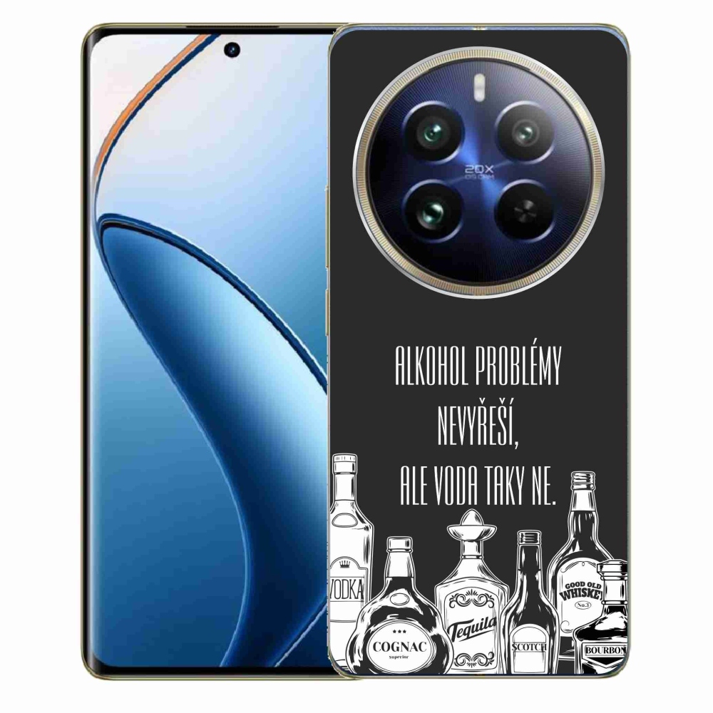 Gél borító mmCase a Realme 12 Pro 5G/12 Pro+ 5G - vicces szöveg fekete háttérrel