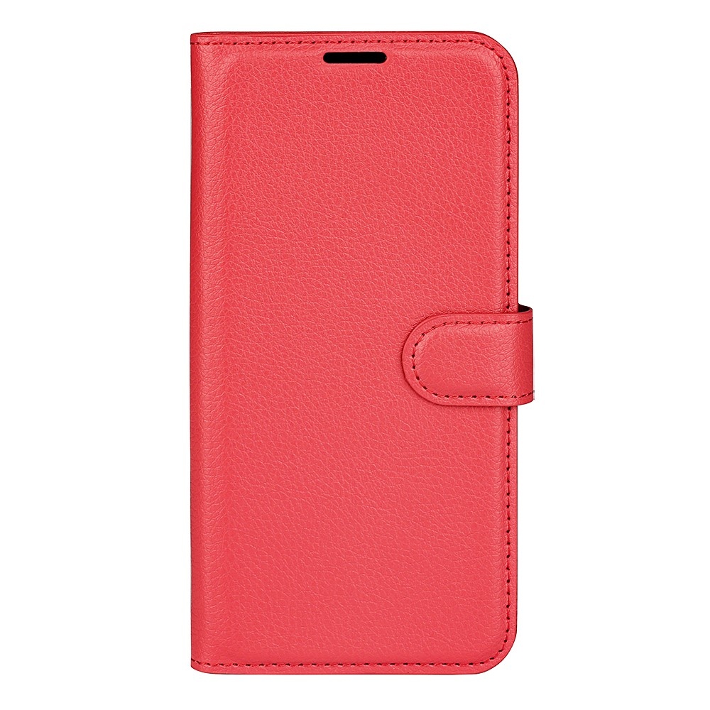 Litchi könyv tok a Xiaomi Poco M7 Pro 5G-hez - piros