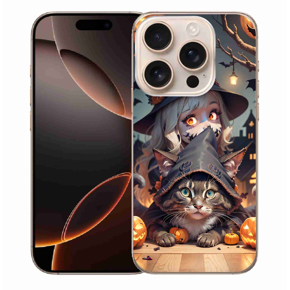 Gél borítás mmCase iPhone 16 Pro Max készülékhez - boszorkány macskával