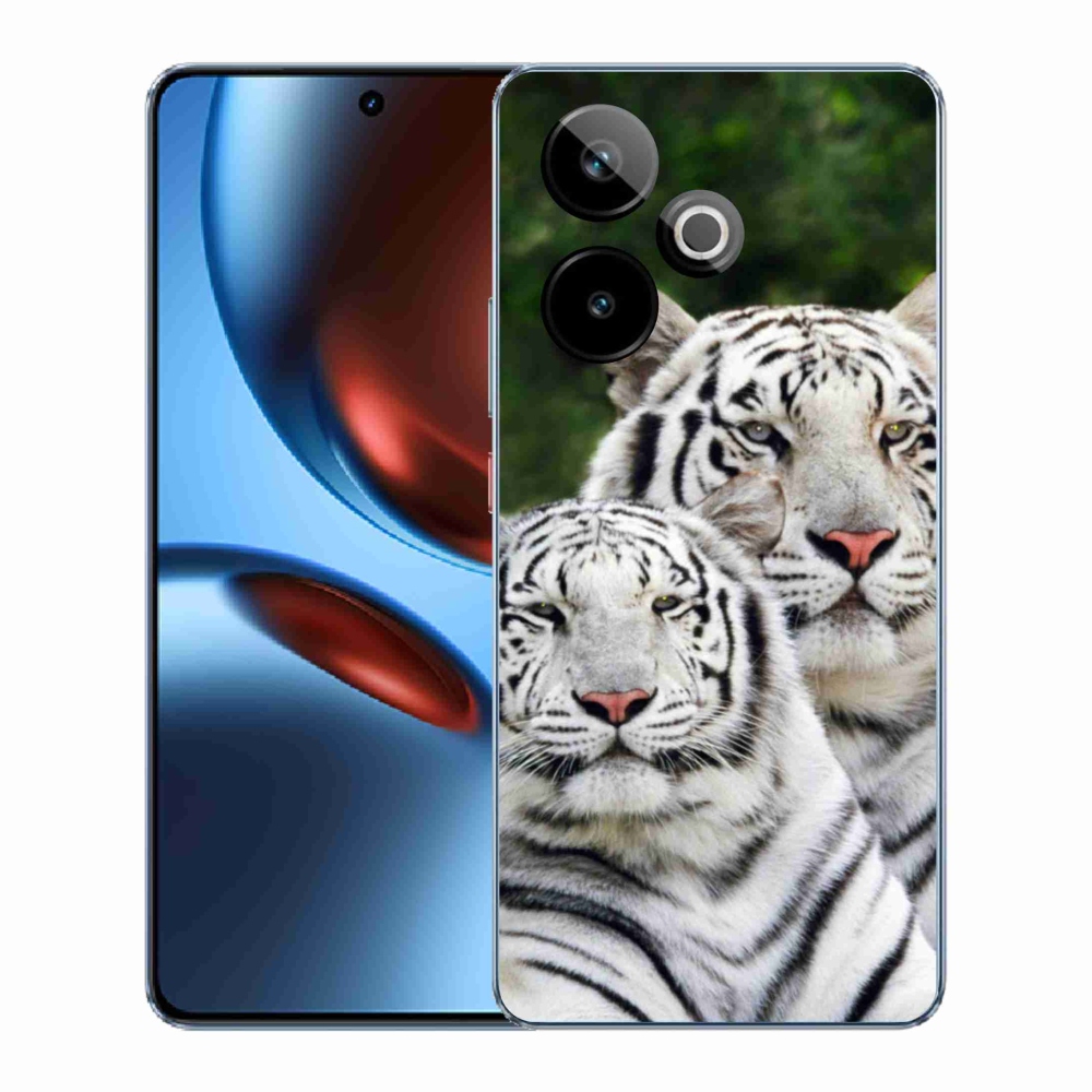 Gél borítás mmCase a Realme GT 7 5G/GT 7T 5G készülékhez - fehér tigrisek