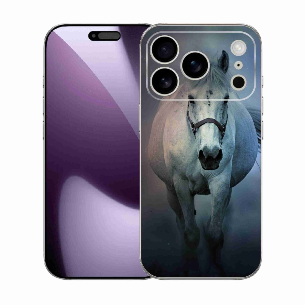 Gél borítás mmCase iPhone 17 Pro készülékhez - futó fehér ló