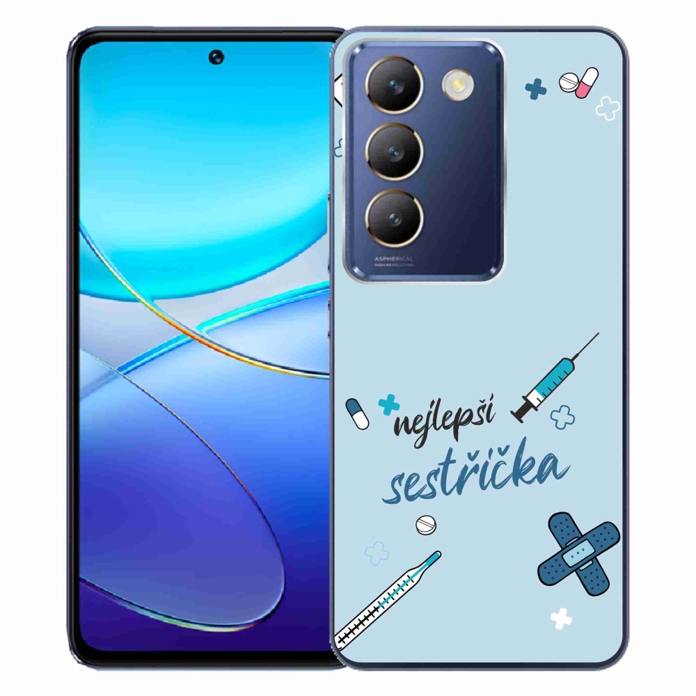 Gél borító mmCase a Vivo V40 SE 4G/5G - legjobb kishúg kék háttérrel