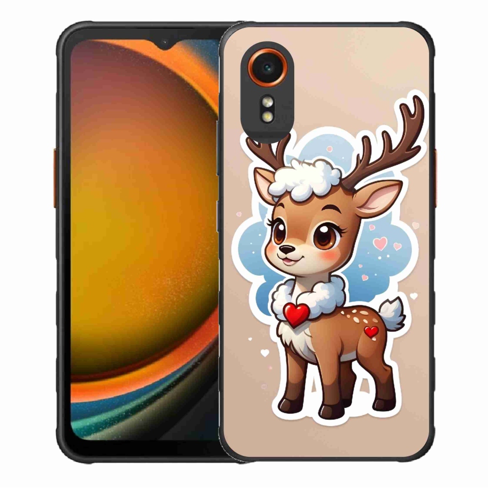 Gél borítás mmCase Samsung Galaxy Xcover 7 készülékhez - rajzfilm rénszarvas