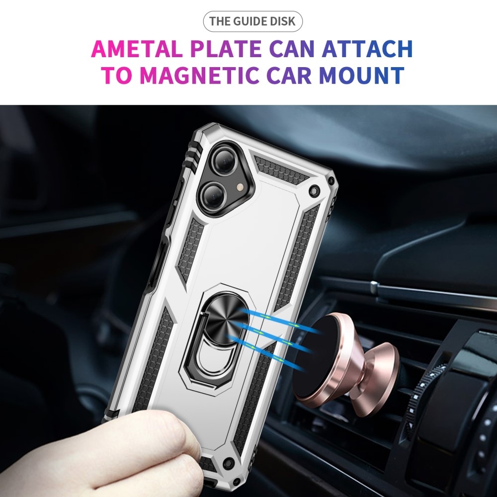 Gyűrűk tartós borítása Samsung Galaxy A06 4G készülékhez - ezüst színű