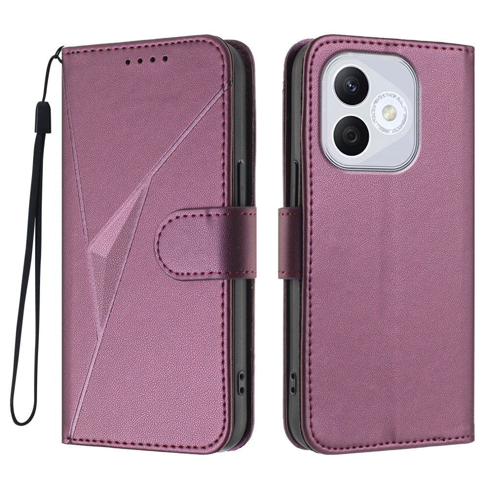 Háromszögek könyvtáska Honor 400 Lite-hoz - sötétlila