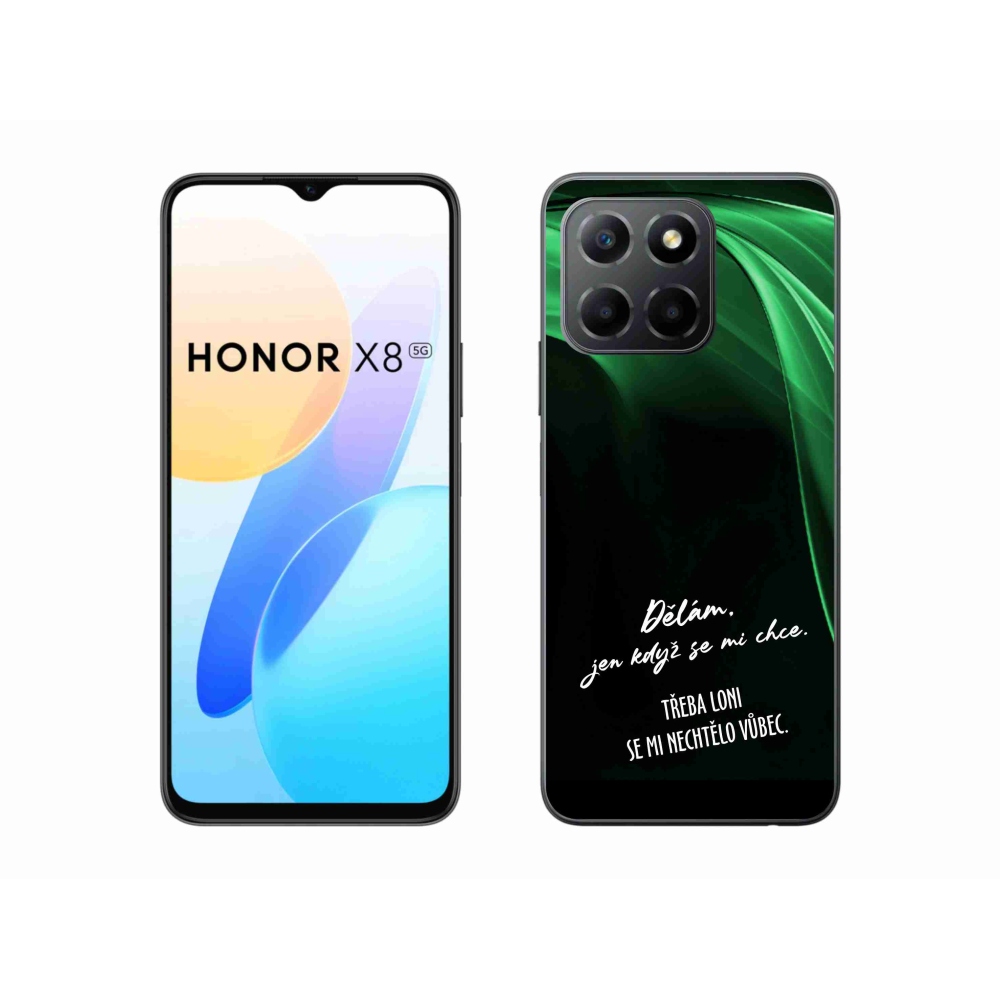 Gél borító mmCase a Honor X8 5G/Honor 70 Lite 5G készülékhez - vicces szöveg 12 fekete háttérrel