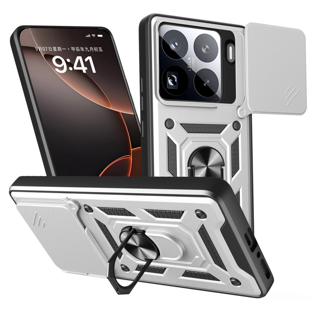 Tartós csúszásálló borítás Xiaomi 15 Pro-hoz - ezüst