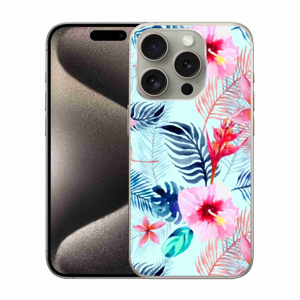 Zselés borítás mmCase iPhone 15 Pro készülékhez - virágok