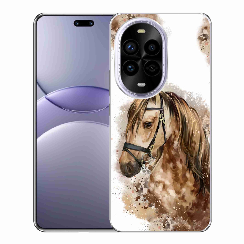 Gél borítás mmCase a Huawei Nova 13 Pro 5G számára - barna rajzfilm ló