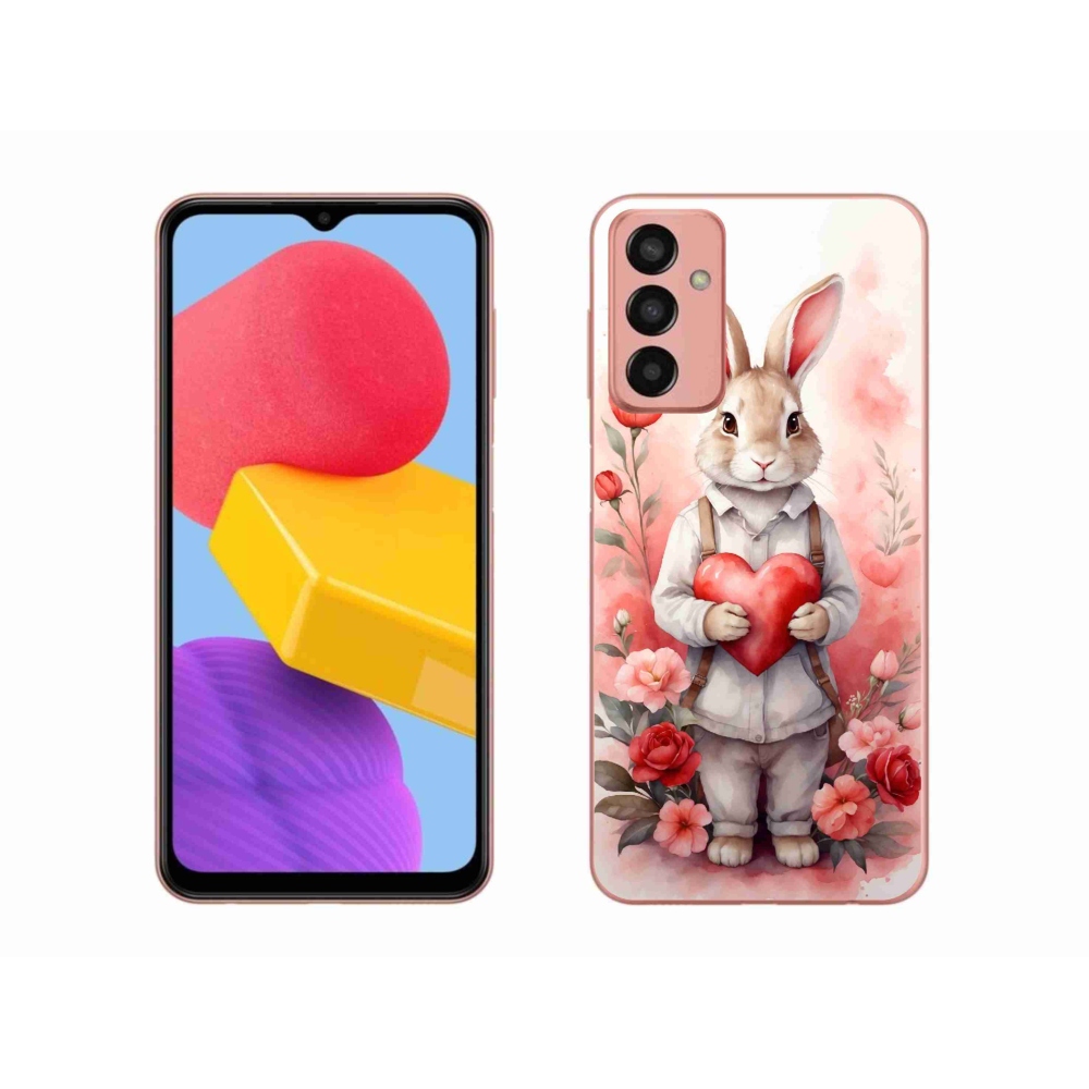 Gél borító mmCase Samsung Galaxy M13 készülékhez - nyúl szívvel