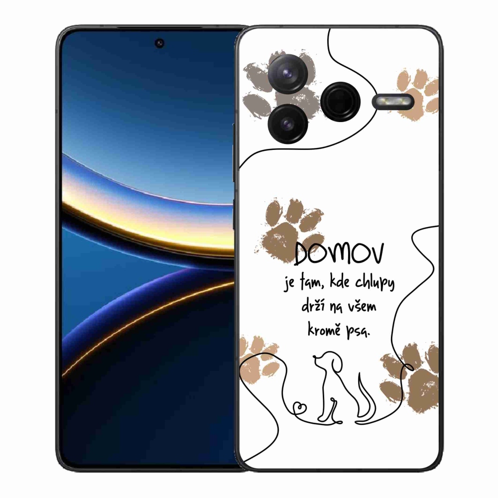 Gél borítás mmCase a Xiaomi Poco F7 Pro készülékhez - kutya motívum fehér háttérrel