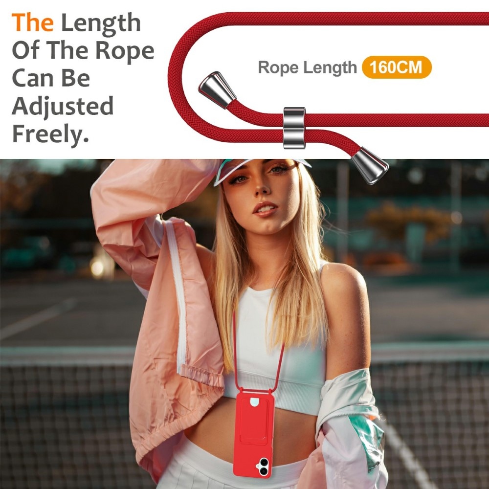 Zsinórral ellátott zselés tok Samsung Galaxy A06 4G kártyához - piros