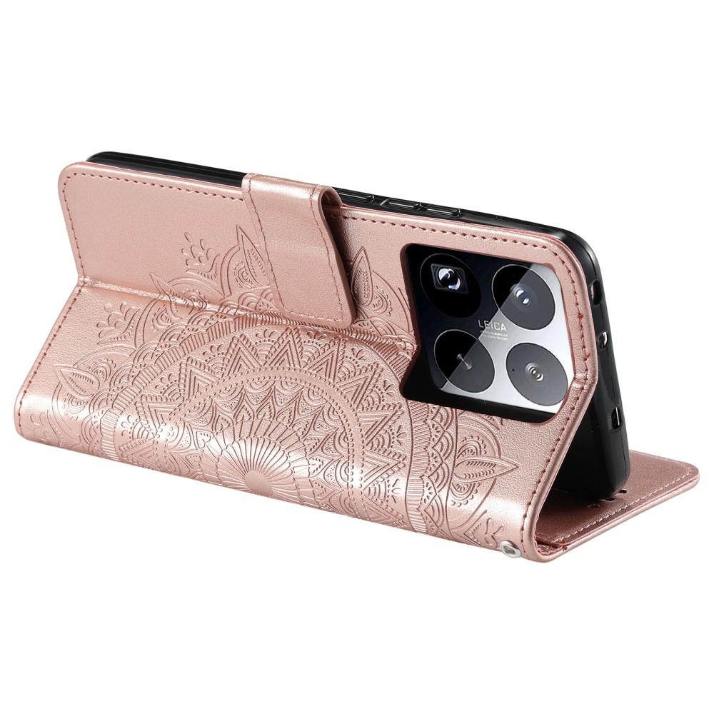 Mandala könyv tok Xiaomi 15 Pro-hoz - rózsaarany