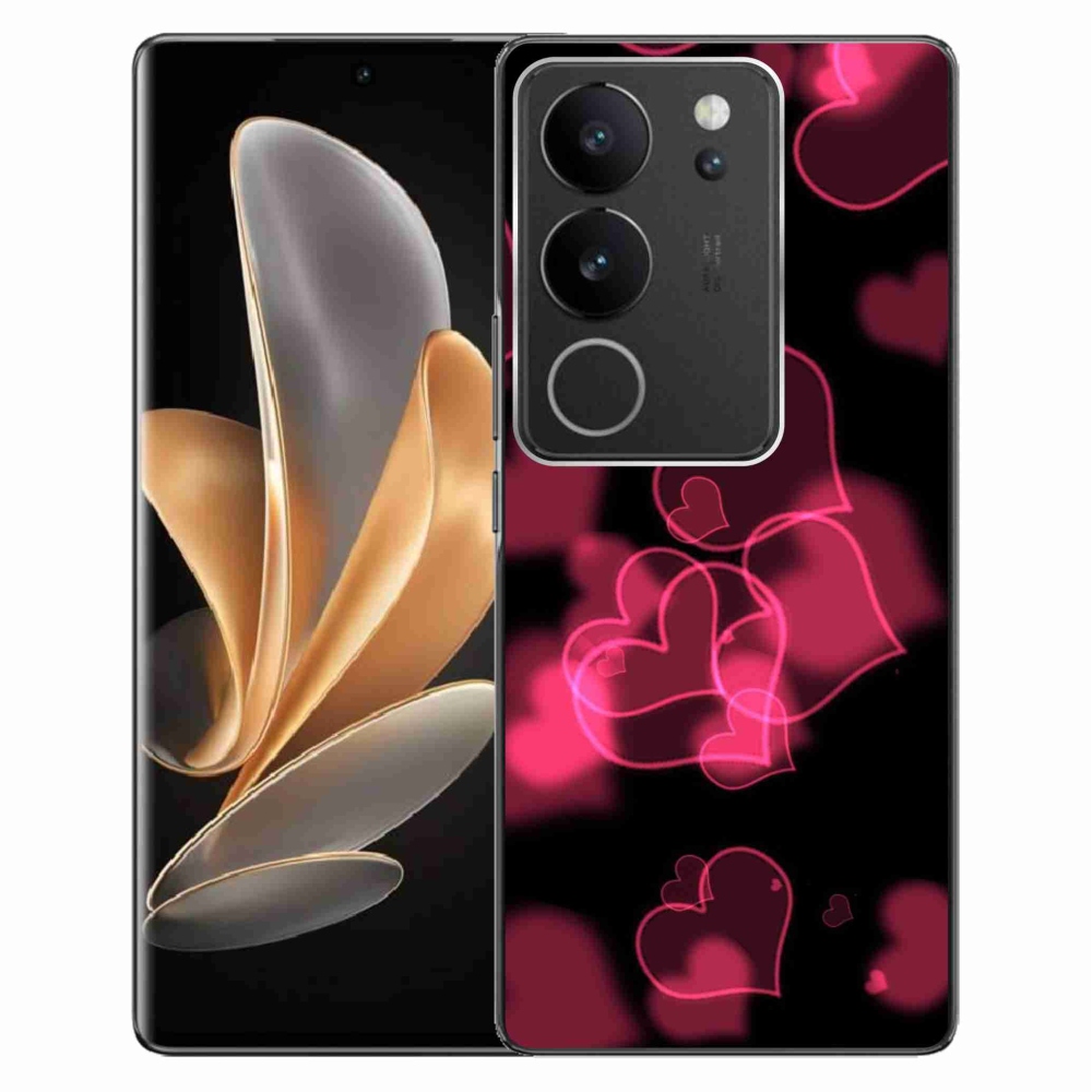 Zselés borítás mmCase a Vivo V29 5G-hez - piros szívek