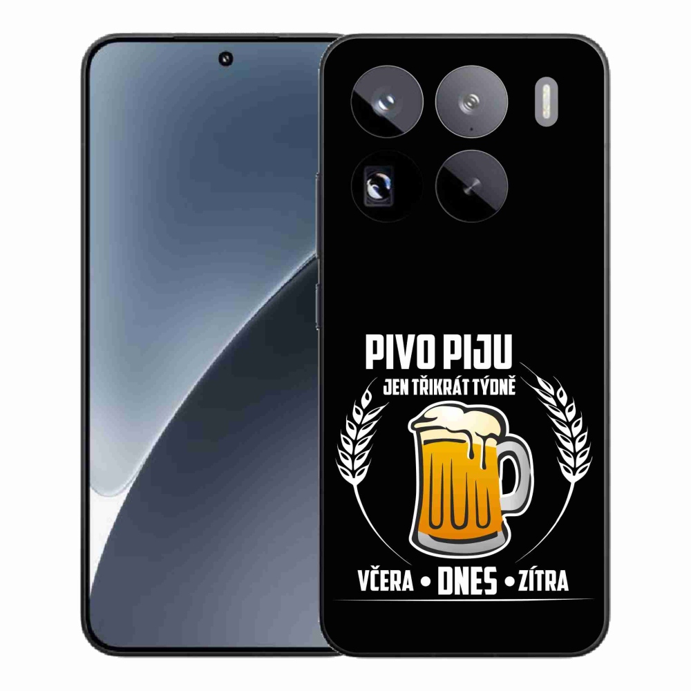 Gél borítás mmCase a Xiaomi 15 Pro számára - sör motívum fekete háttérrel