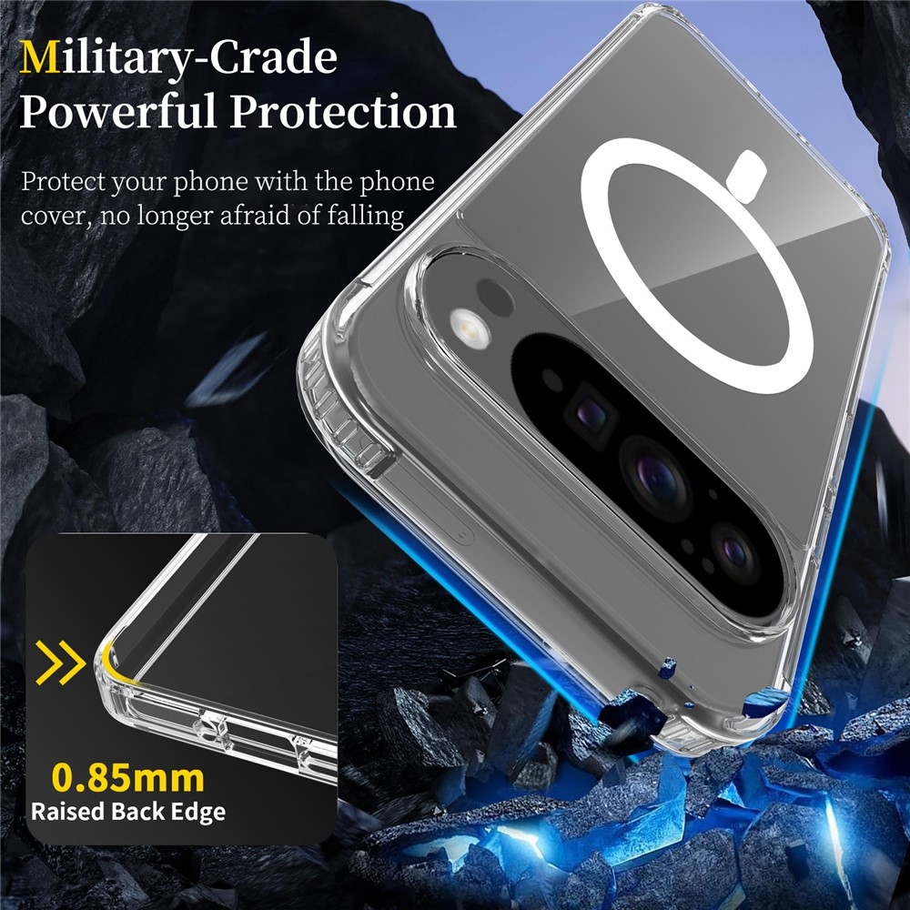 Akril zselés tok szilárd hátlappal és MagSafe a Google Pixel 10 Pro XL készülékre - átlátszó