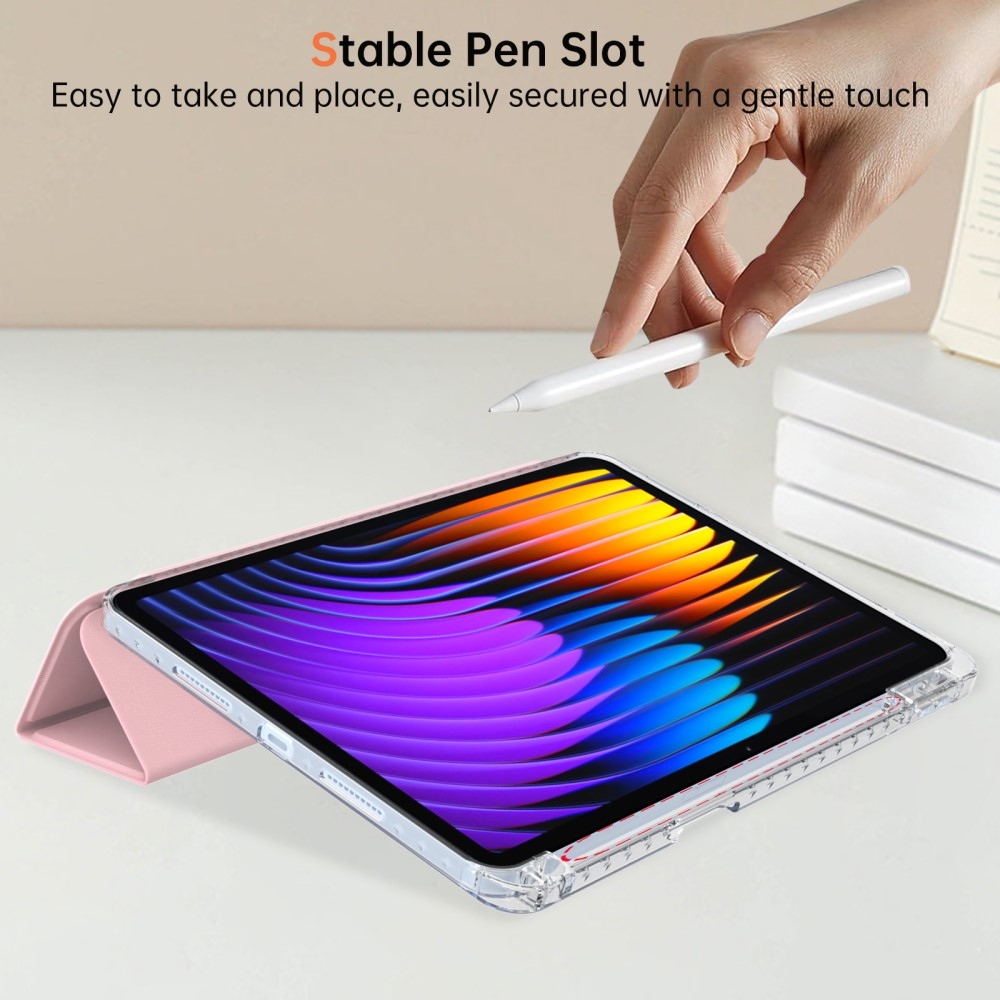 Origami intelligens pozicionáló tok Xiaomi Pad 7/7 Pro táblagéphez - rózsaszín