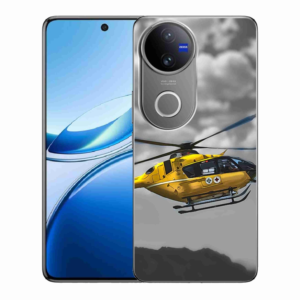 Zselés borítás mmCase Vivo V50 5G - sárga helikopterhez