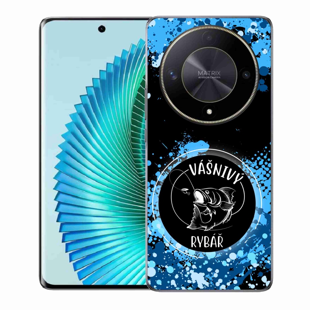 Gél borító mmCase a Honor Magic 6 Lite 5G számára - szenvedélyes halász fekete háttérrel