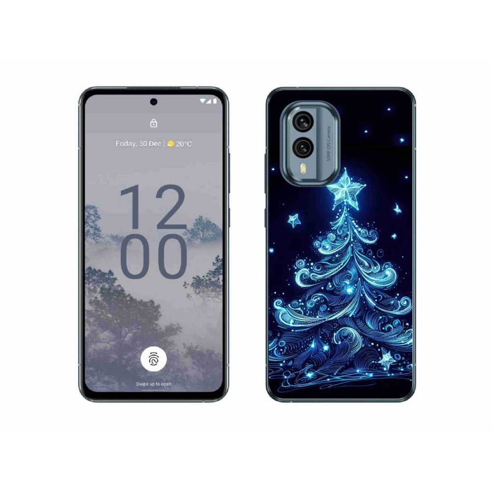 Zselés borítás mmCase a Nokia X30 5G készülékhez - neon karácsonyfa 4