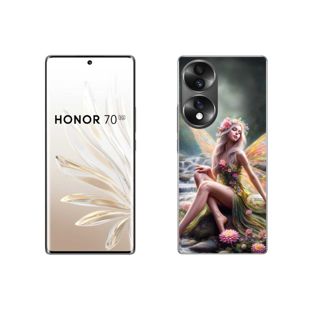 Zselés borítás mmCase a Honor 70 - pillangó nőhöz 1