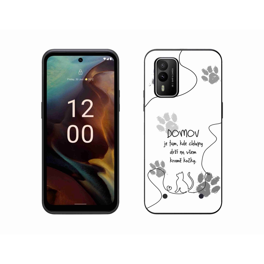 Zselés borító mmCase a Nokia XR21 készülékhez - macska motívum fehér háttérrel