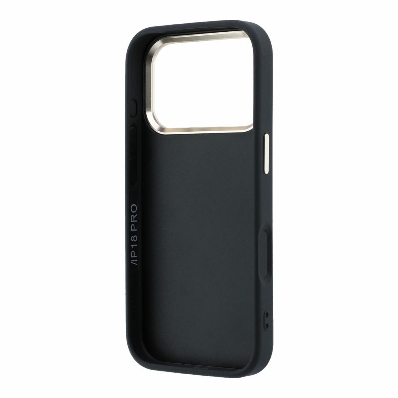 Guess PU 4G Resin Metal Logo hátsó tok iPhone 18 Pro-hoz, fekete