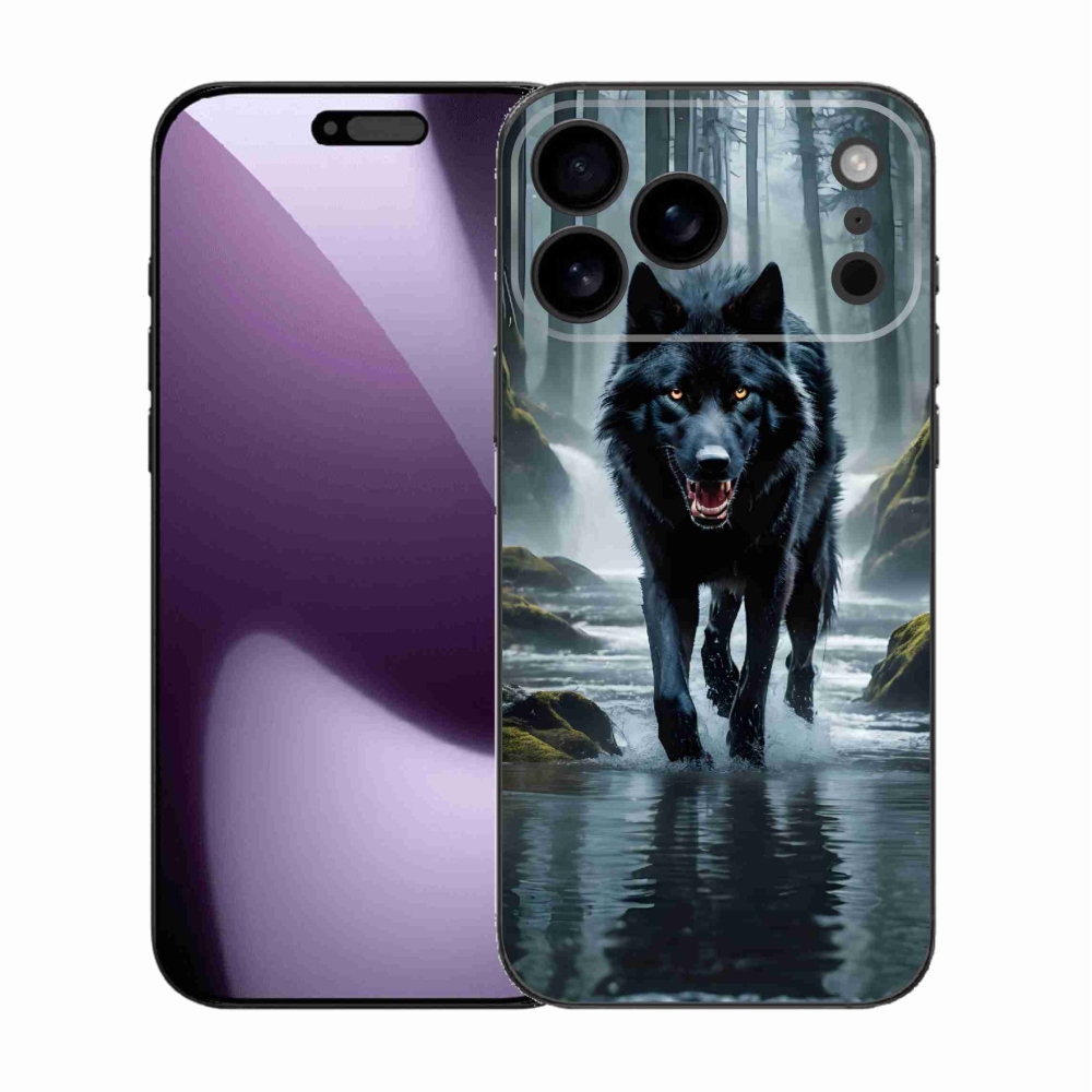 Zselés borítás mmCase iPhone 17 Pro Max készülékhez - fekete farkas