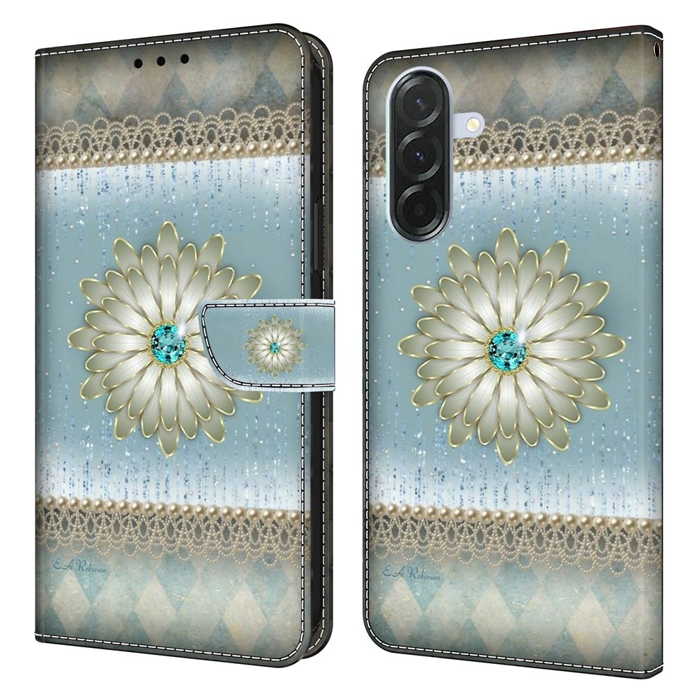 Divatos könyvtáska Samsung Galaxy A16 4G/5G - gyémánt virág