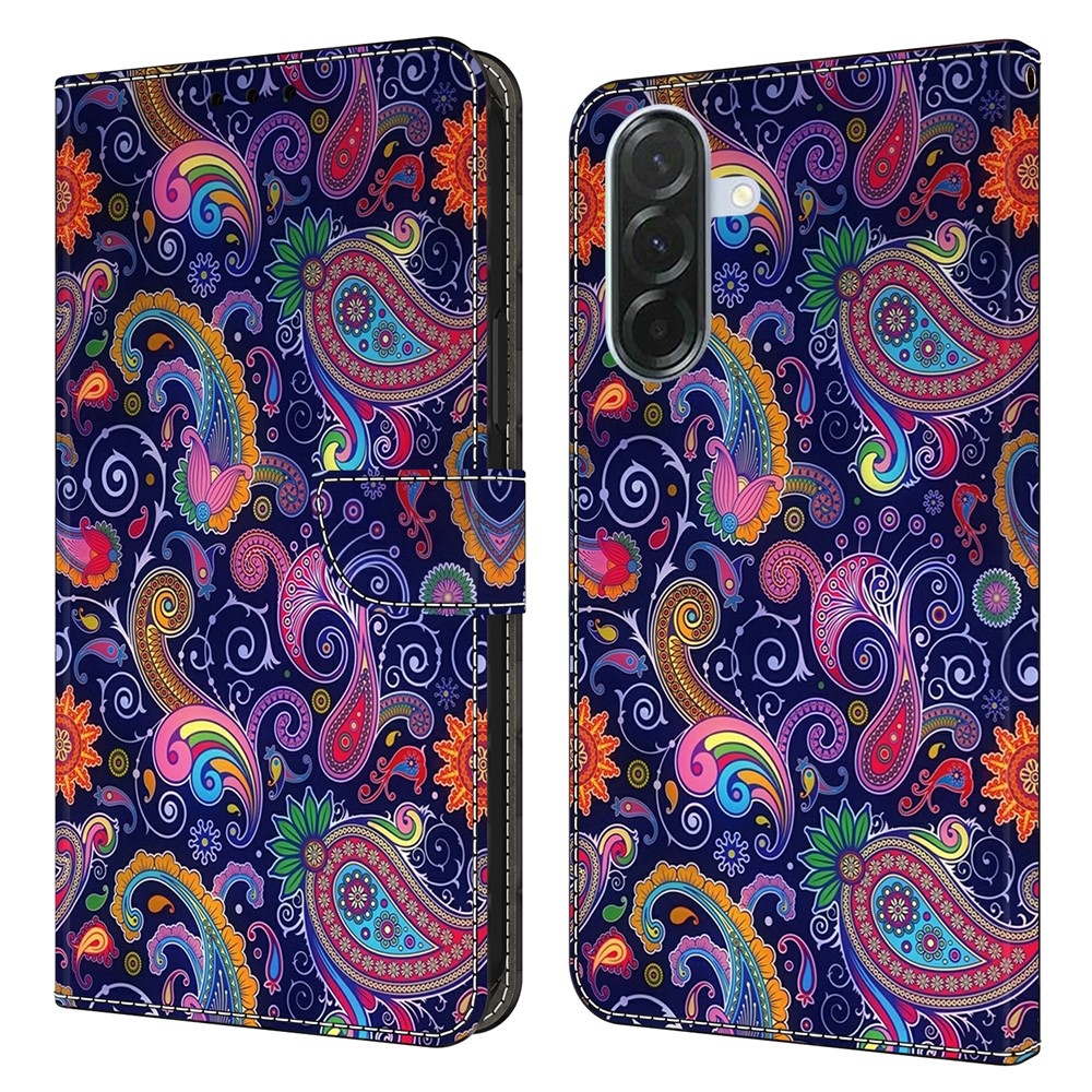 Divatos könyvtáska Samsung Galaxy A16 4G/5G készülékhez - kasmír mintákkal