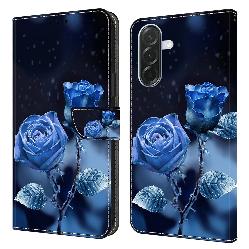 Divatos könyvtáska Samsung Galaxy A16 4G/5G készülékhez - kék rózsa