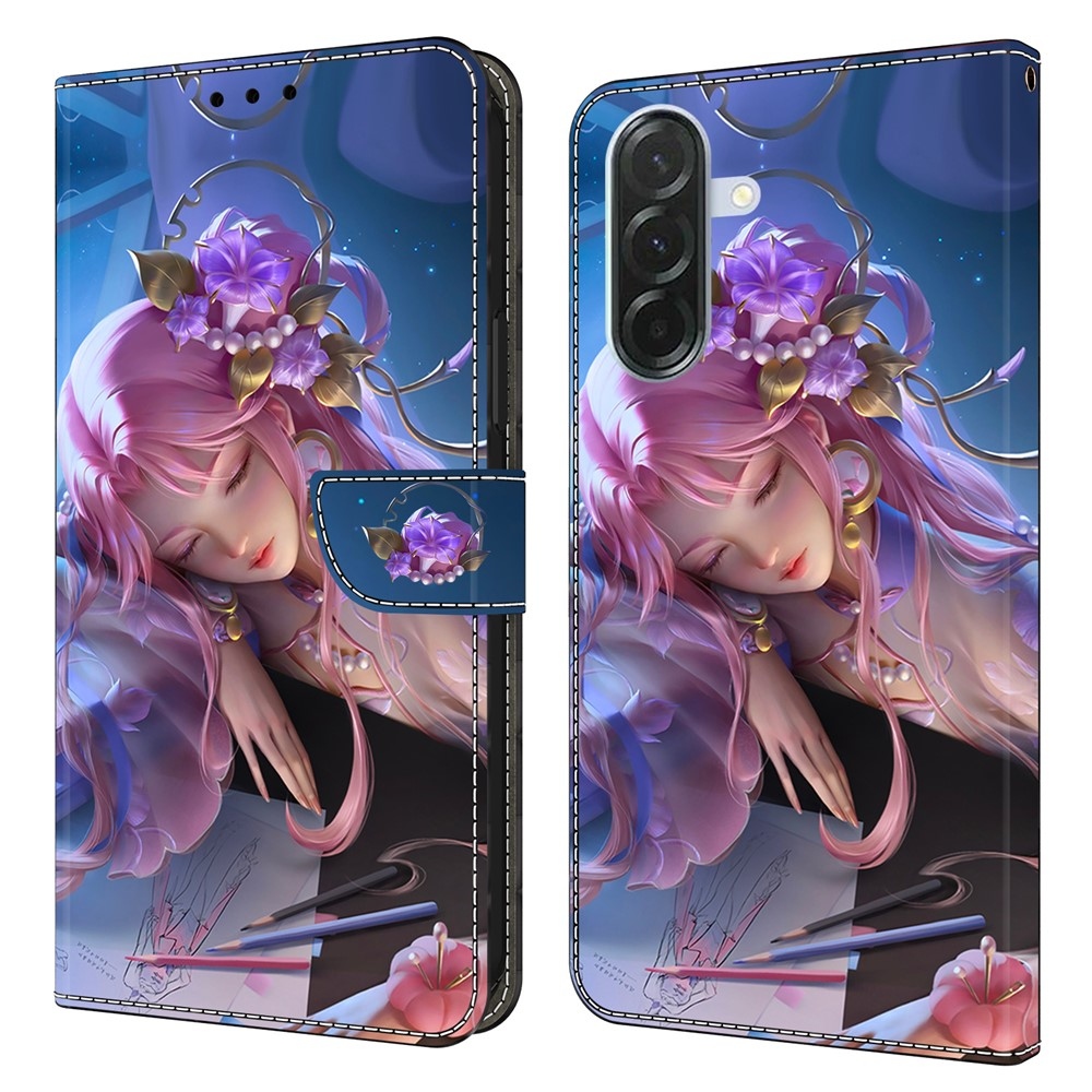 Divatos könyvtáska Samsung Galaxy A16 4G/5G - alvó lányhoz