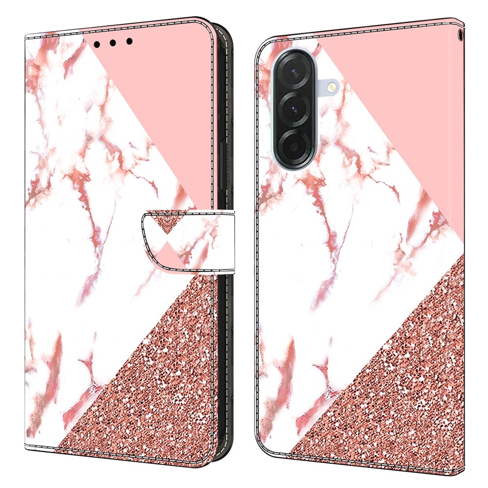 Divatos könyvtáska Samsung Galaxy A16 4G/5G készülékhez - háromszög alakú mintával