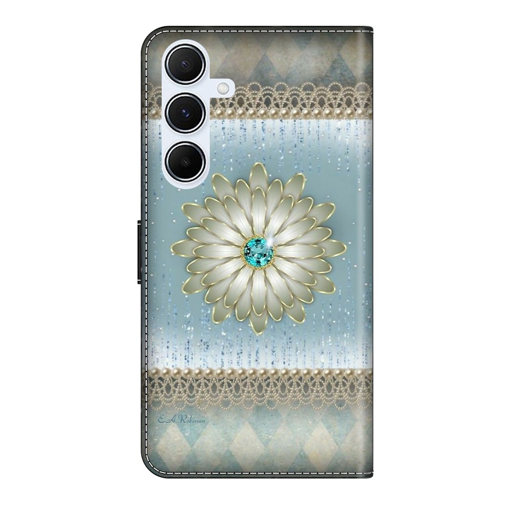 Divatos könyvtáska Samsung Galaxy A26 5G - gyémánt virág