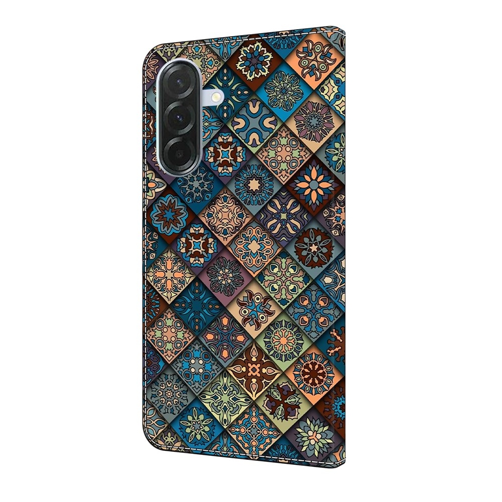 Divatos könyvtáska Samsung Galaxy A36 5G - színes mintákkal