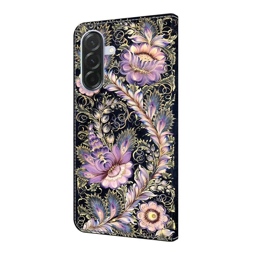 Divatos könyv tok Samsung Galaxy A36 5G - virágok