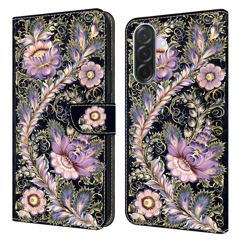 Divatos könyv tok Samsung Galaxy A36 5G - virágok